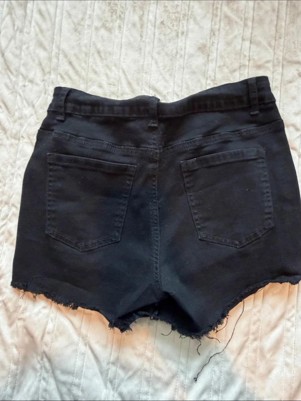 Black Distressed Women's Denim Shorts